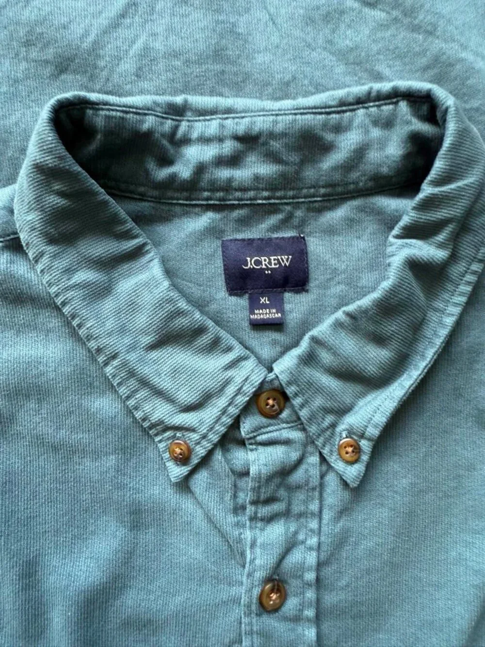 J.Crew Men’s XL Green 100% Cotton Long Sleeve Button Down Shirt